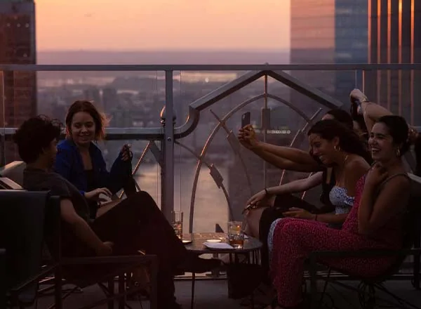 Overstory - terrace at sunset