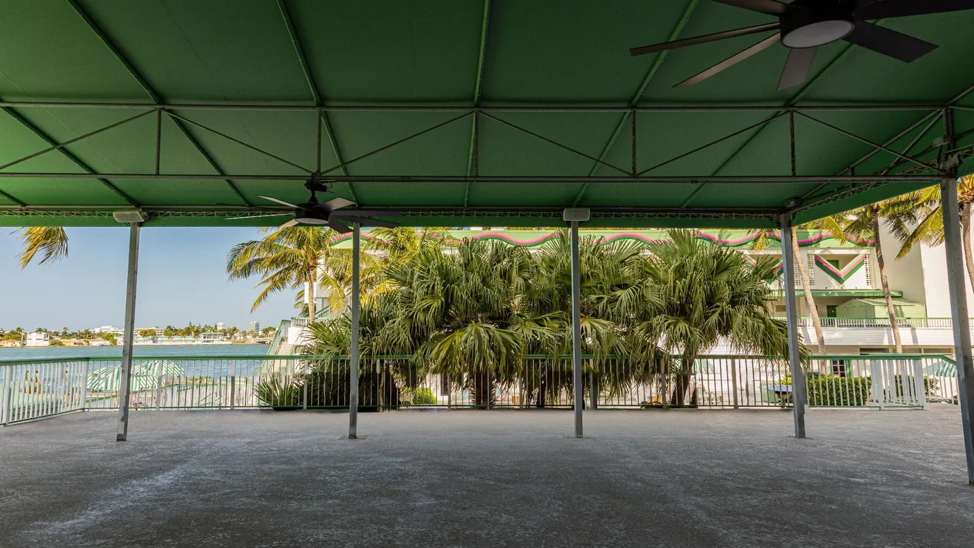 Palm Tree Club - covered patio deck
