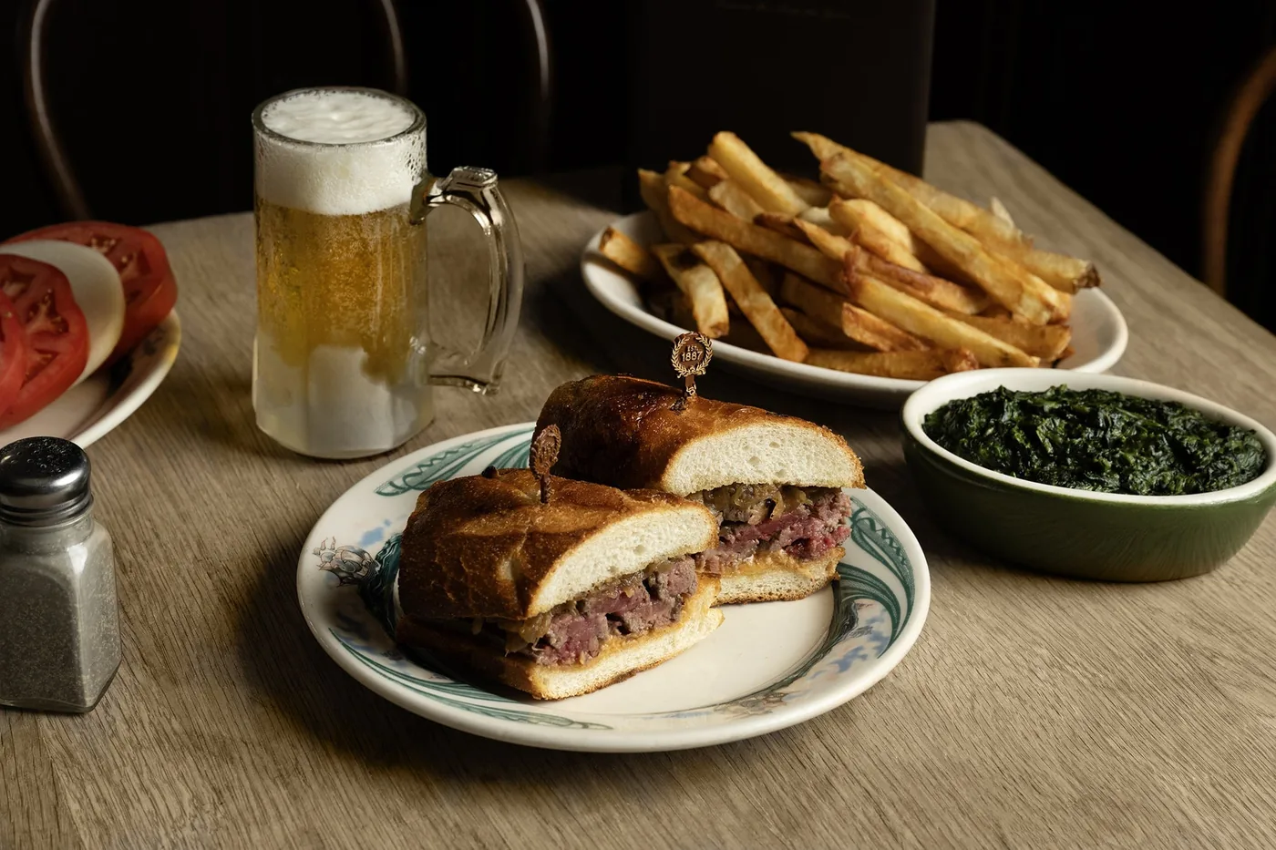 Peter Luger Steak House - burger and fries