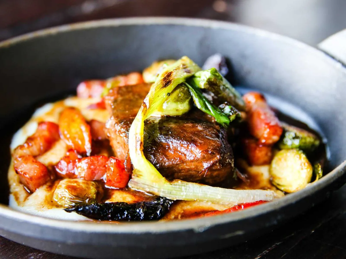 Republique - beef short rib brussels sprouts