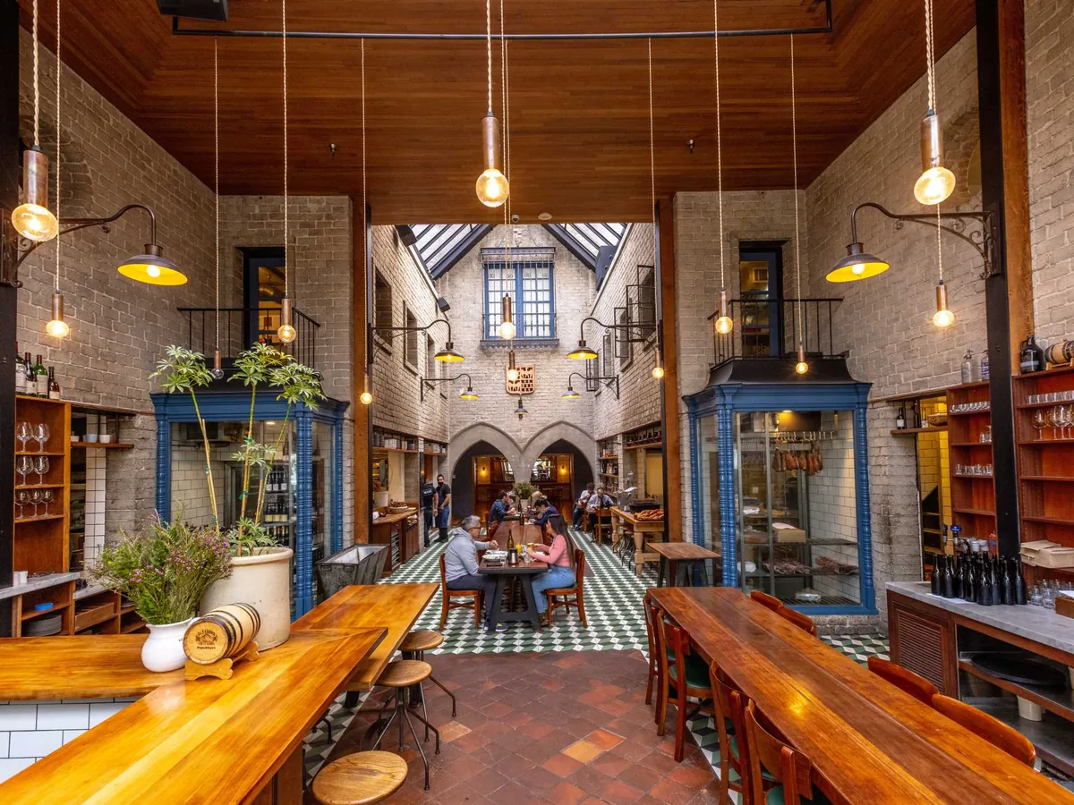 Republique - rustic bar dining room arch