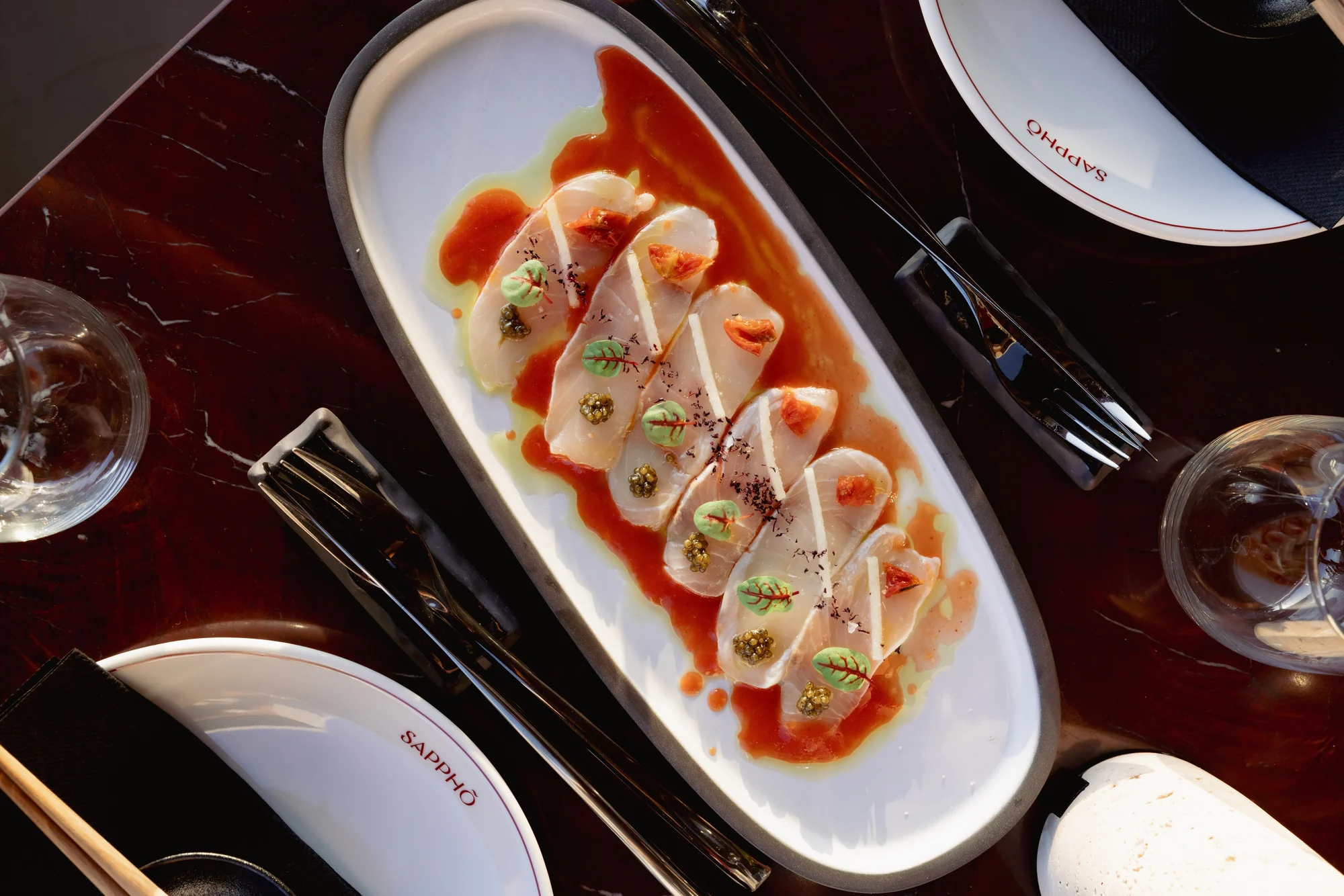 Sappho - crudo tasting plate