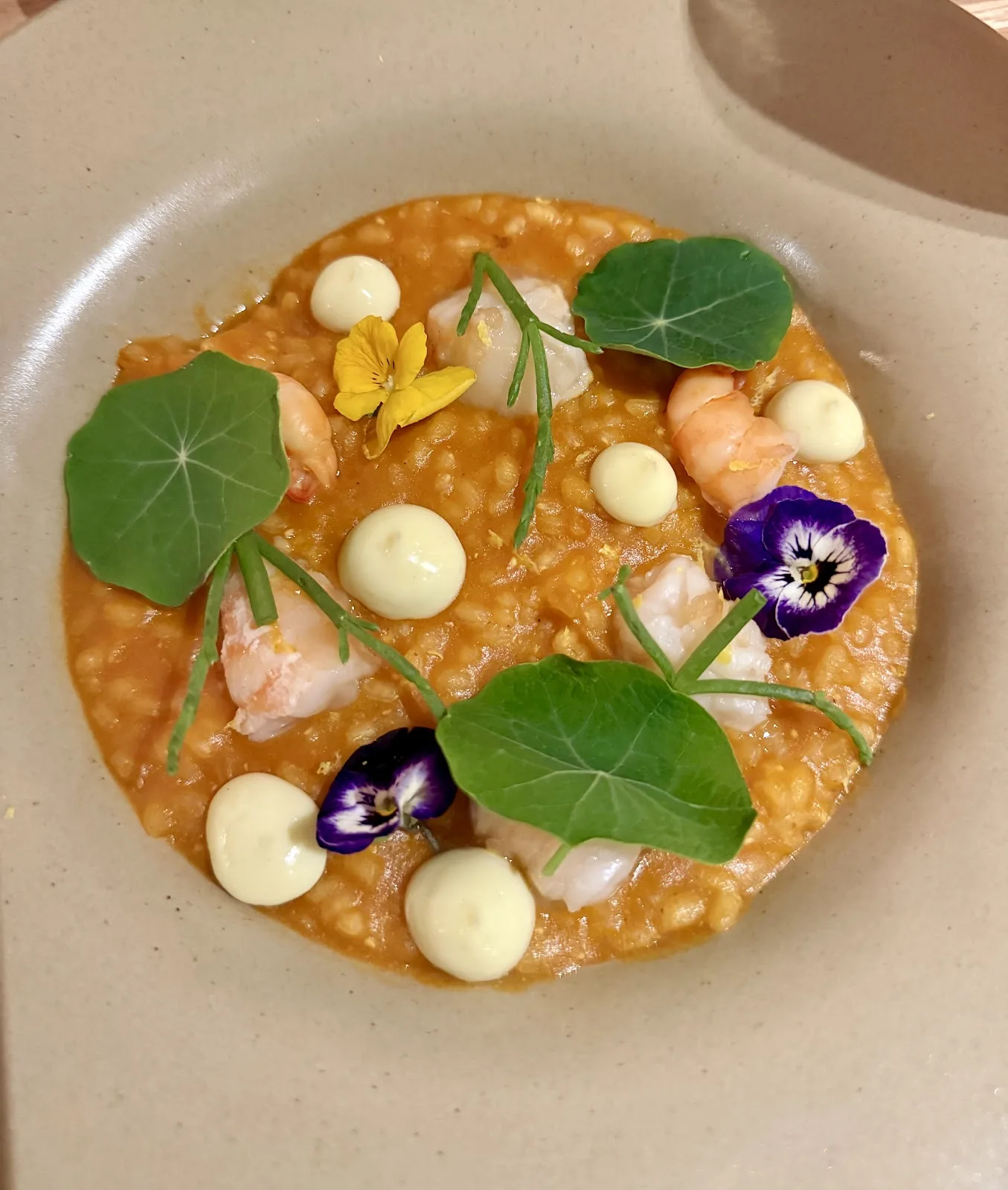 Sartoria - risotto with edible flowers