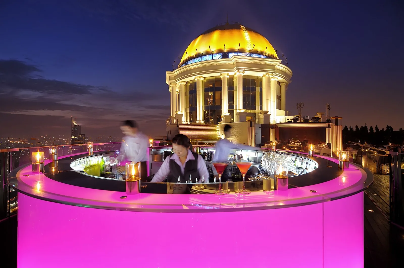 Sky Bar - illuminated bar and golden dome