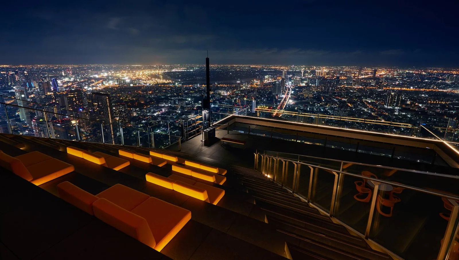 Sky Beach Bangkok - rooftop deck night skyline
