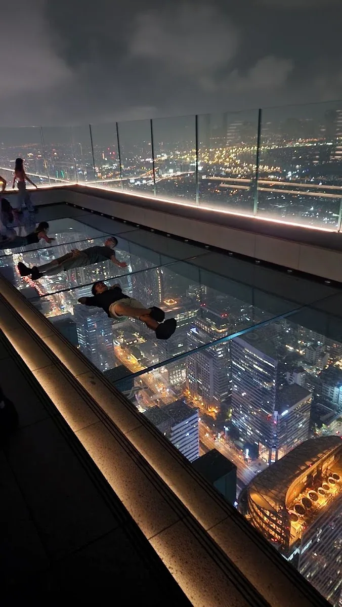 Sky Beach Bangkok - add glass skywalk edge city lights night