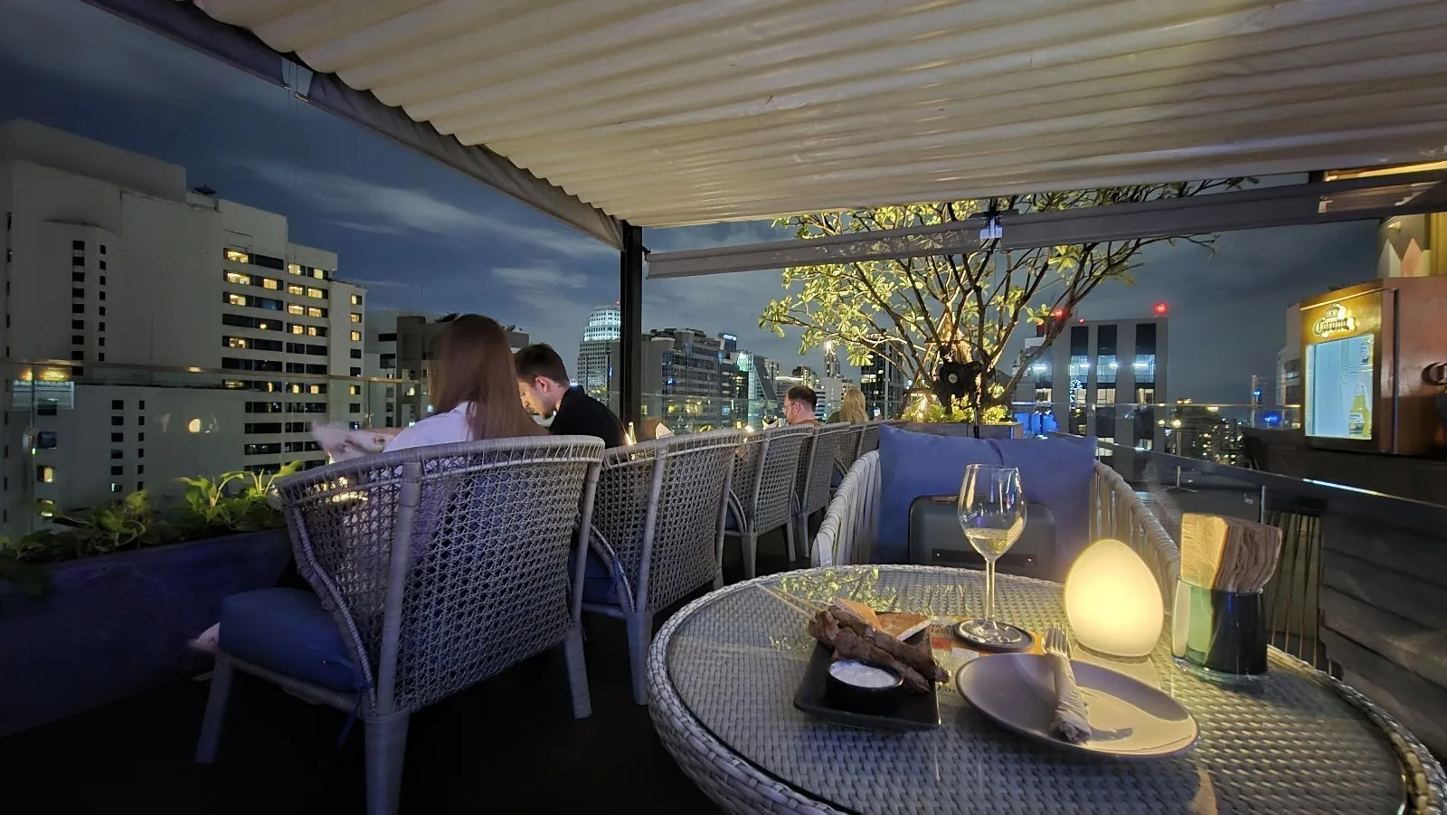 Sky Beach Bangkok - fix sky beach dusk terrace lounge with a set