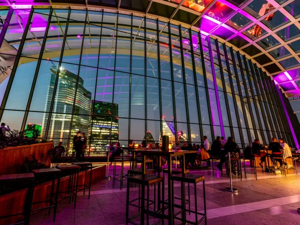Sky Pod Bar at Sky Garden, rooftop bars in London 4