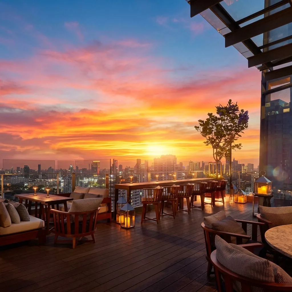 Spectrum Lounge - rooftop terrace sunset seating