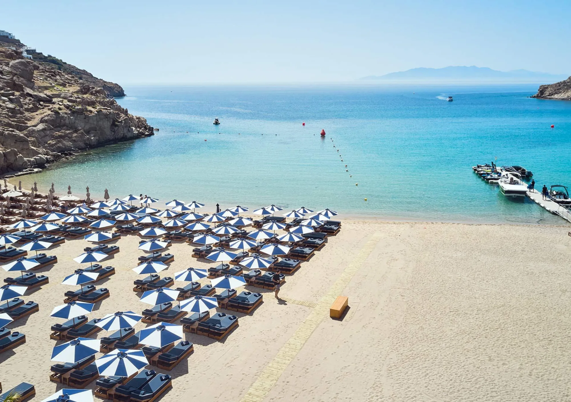 Super Paradise Beach Club - aerial parasol rows