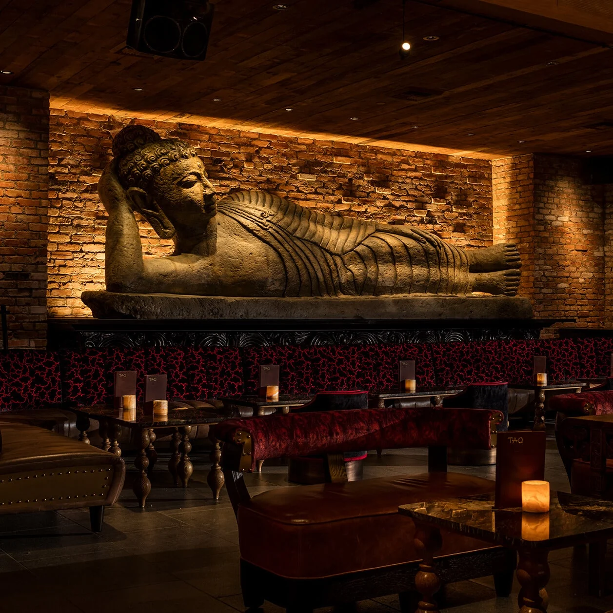 TAO Los Angeles - the reclining buddha in the lounge