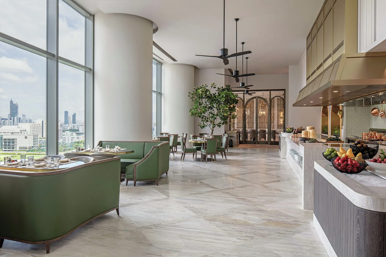 The Brasserie - dining room buffet city windows