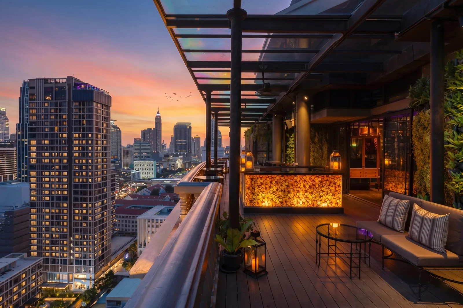 The Speakeasy Rooftop Bar - rooftop terrace sunset skyline