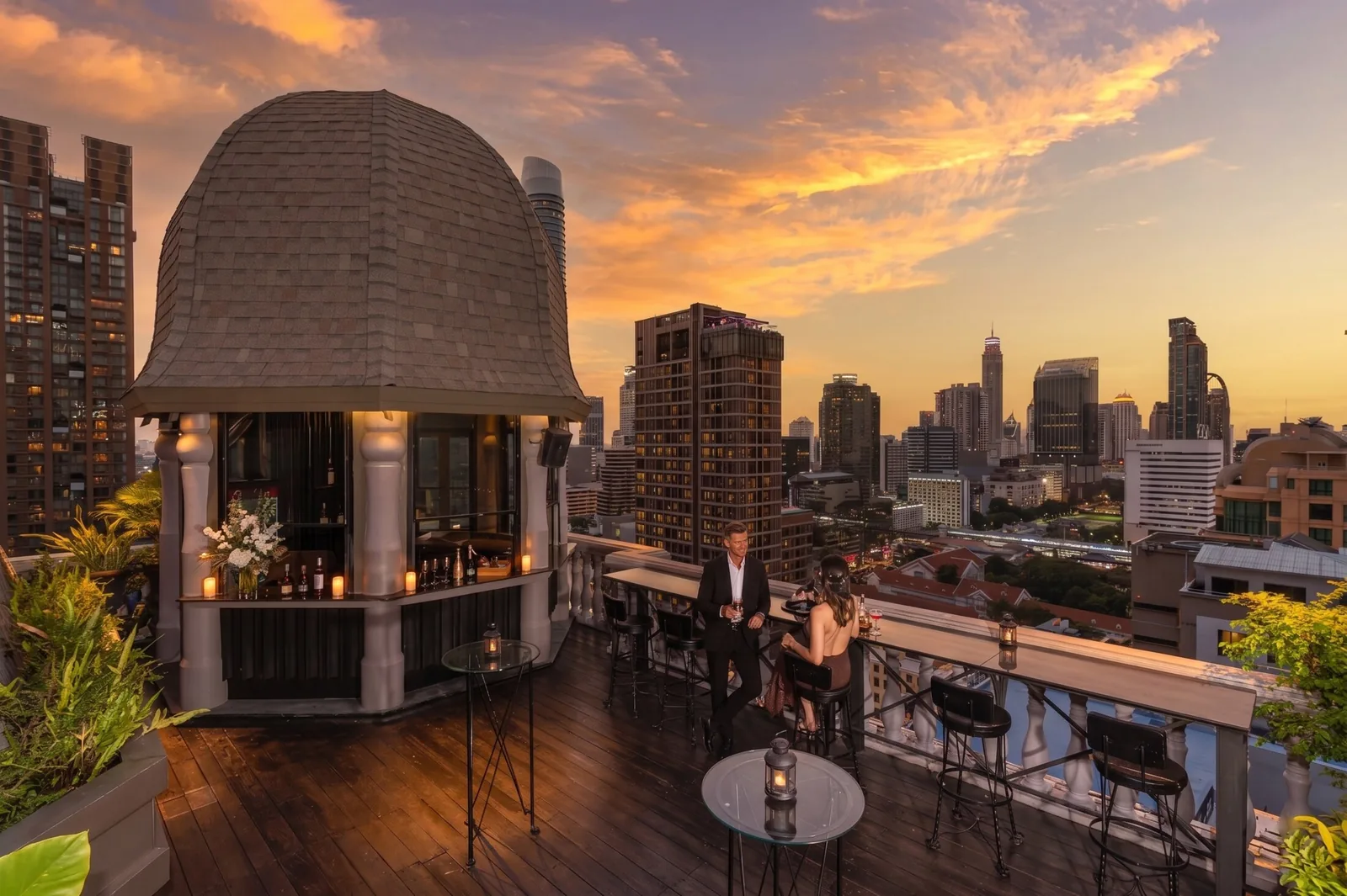 The Speakeasy Rooftop Bar - rooftop dome gazebo sunset