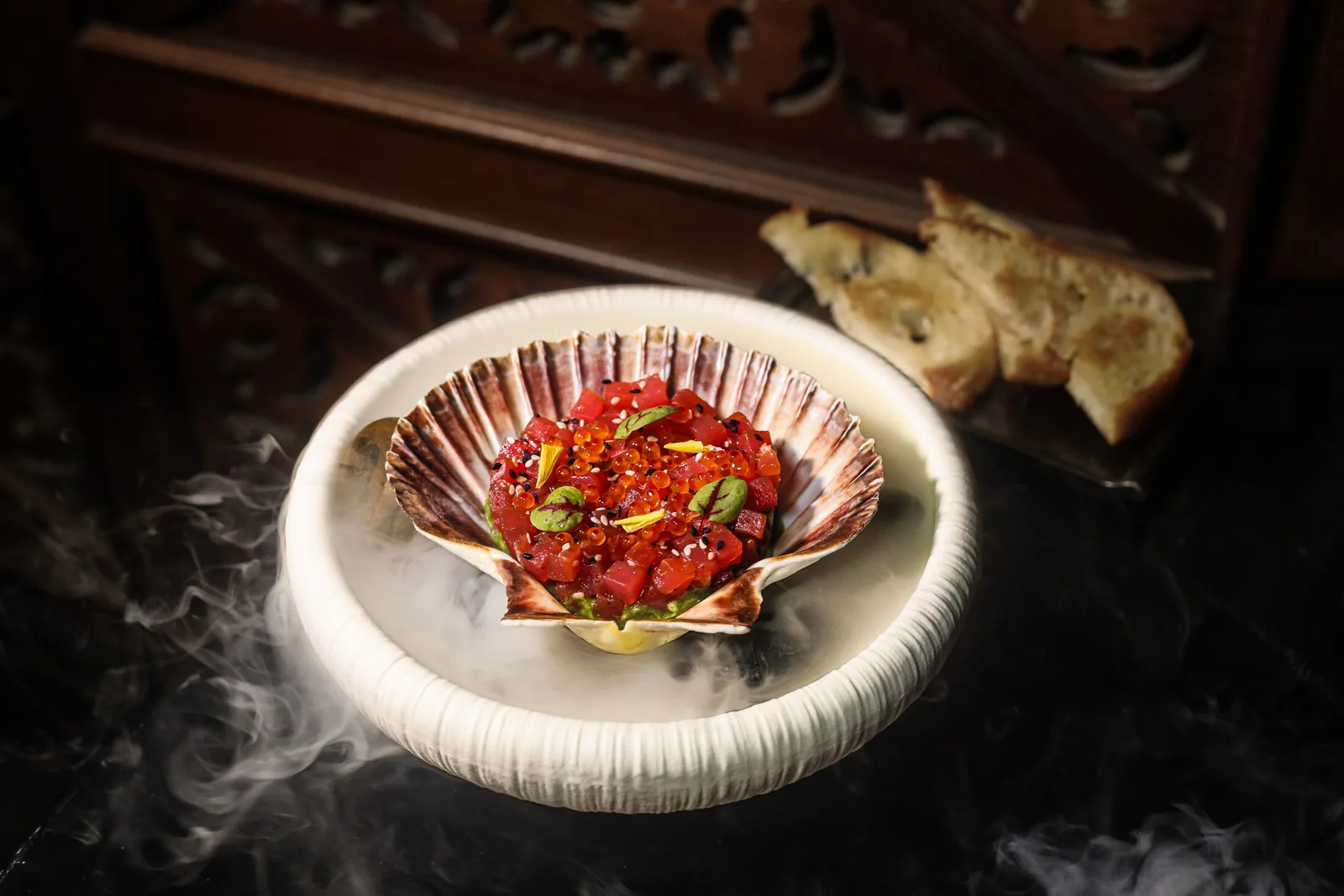 The Speakeasy Rooftop Bar - food tartare dish