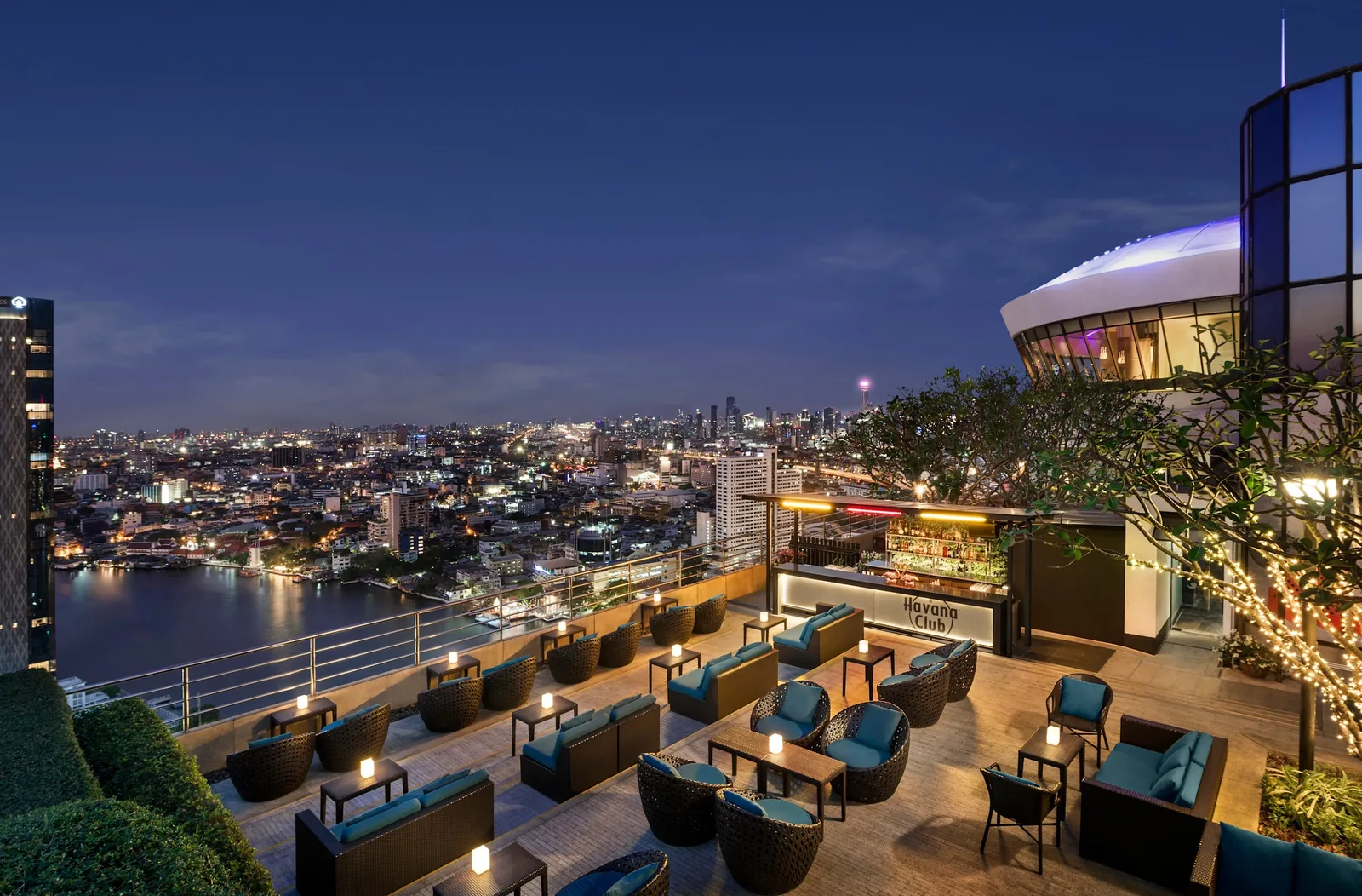 ThreeSixty Lounge - rooftop deck night skyline