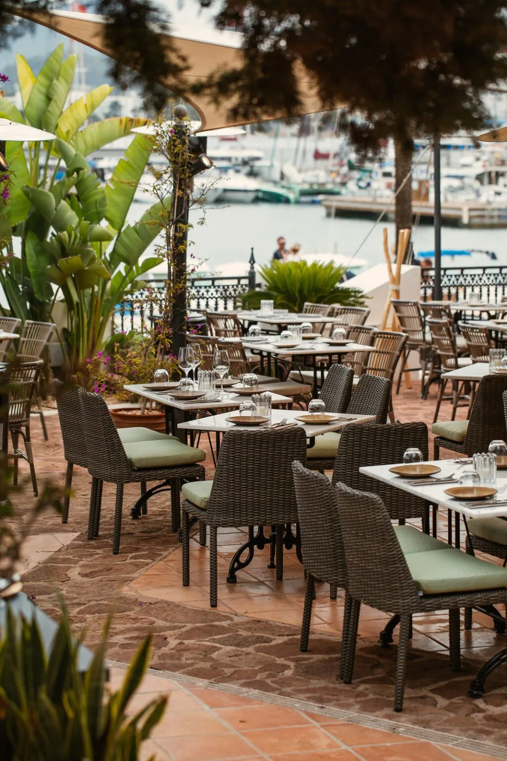 Villa Mercedes - terrace marina yachts view