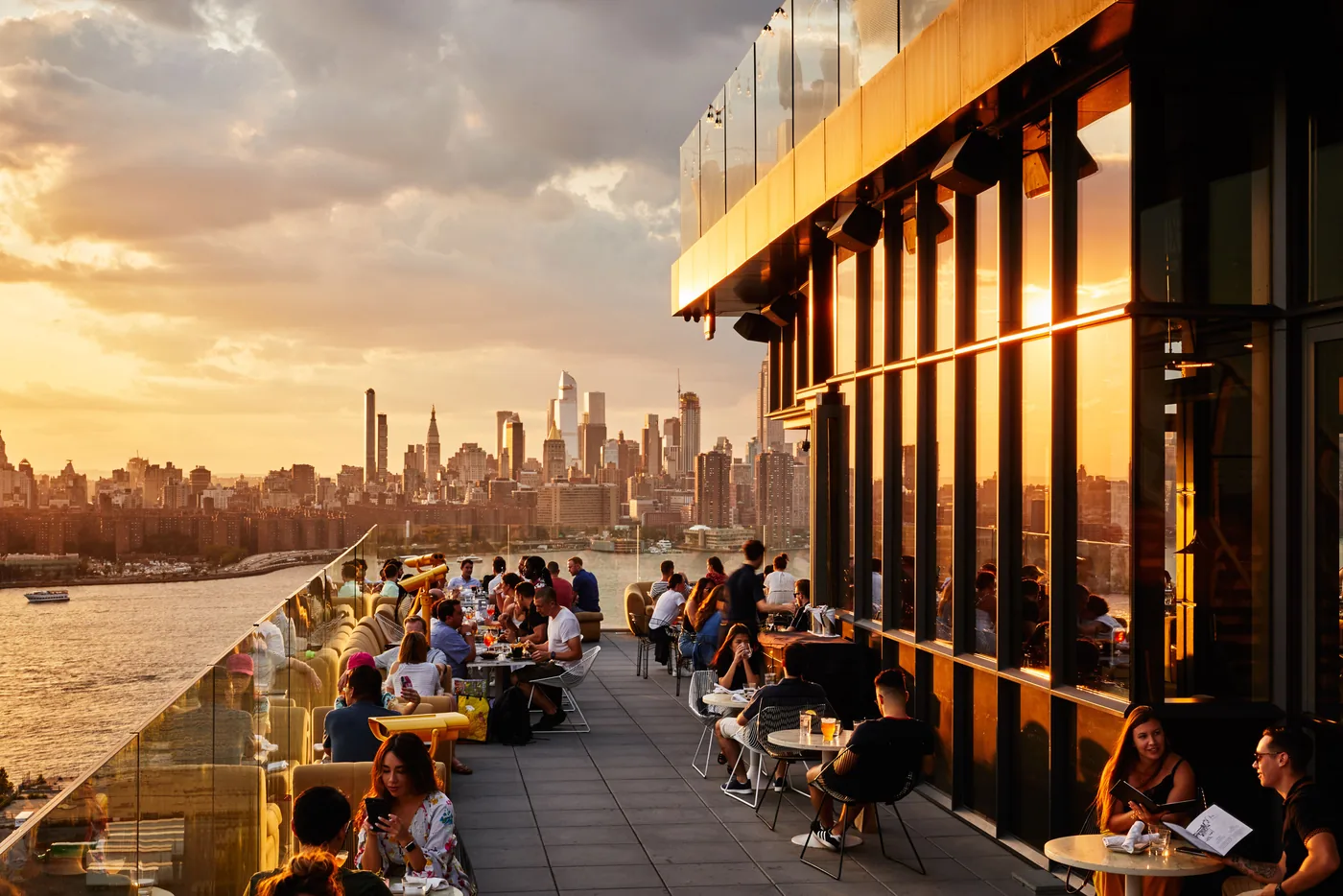 Westlight - outdoor terrace dining sunset