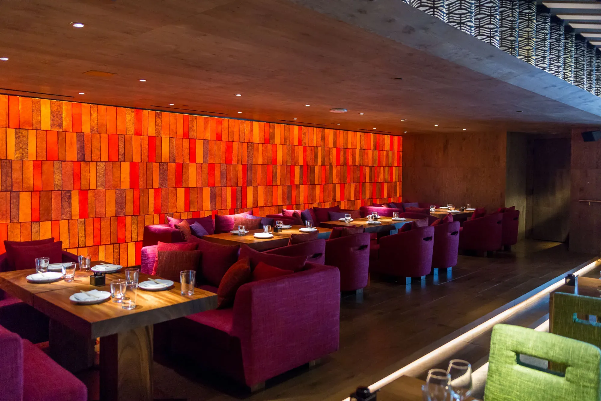Zuma at The Cosmopolitan - brick wall dining